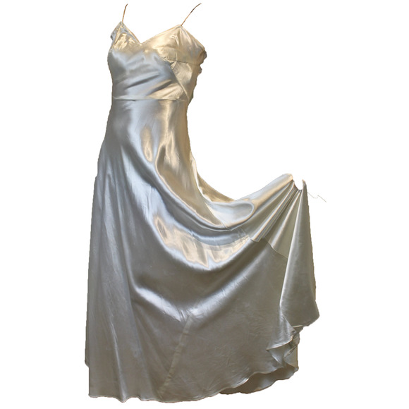 30's Silky Spaghetti Strapped Slip Dress - Picture 1 of 3
